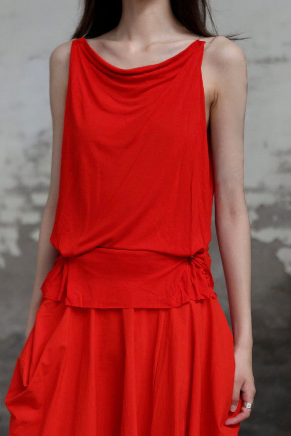 m.a+ 23 Spring/Summer Silver Camisole with Buttons Italy Craftsman MA-TW430A/S-JMRO-SHH Red